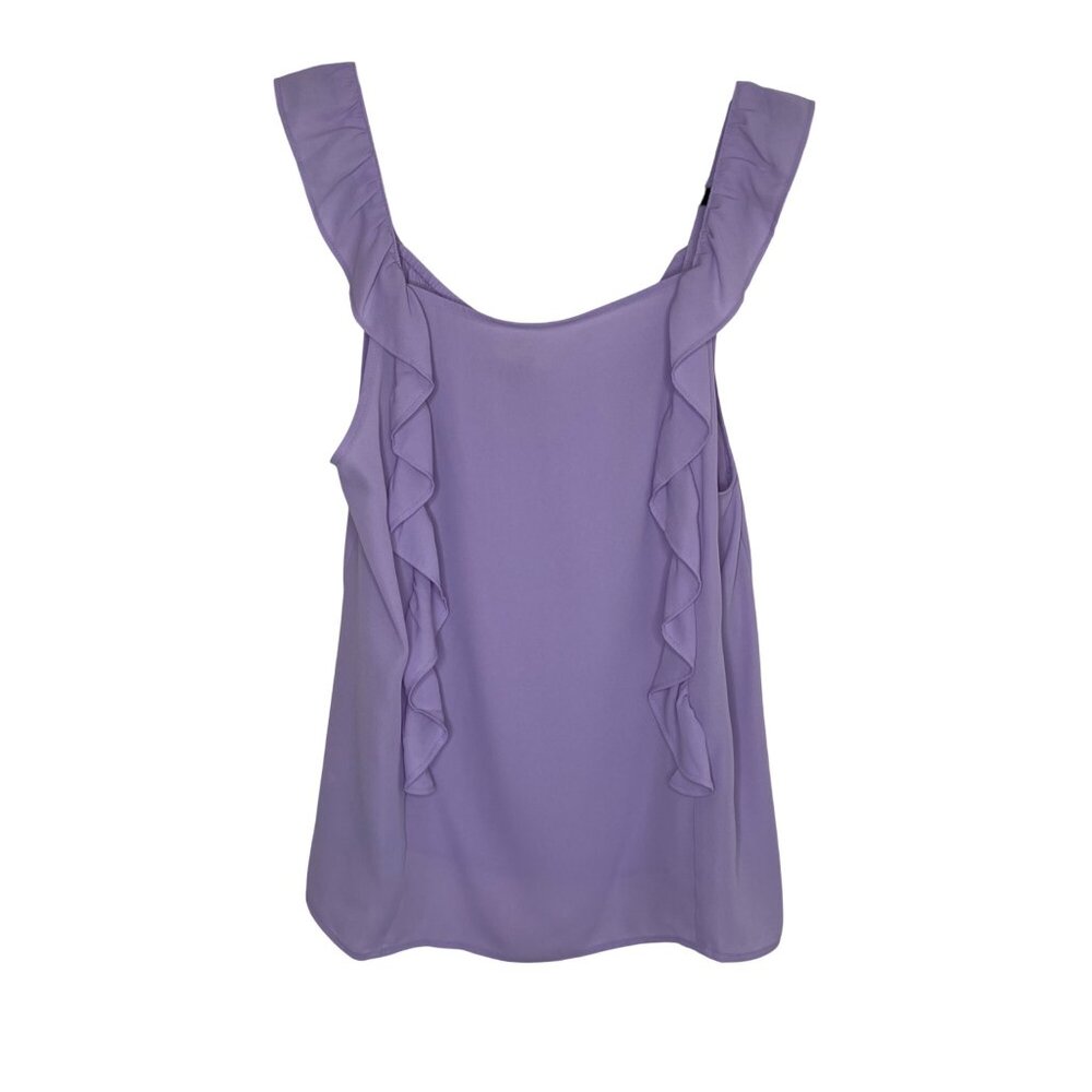 Loft Ruffle Lavender Tank Top Womens Size M‎ Elegant Relaxed Fit NWT